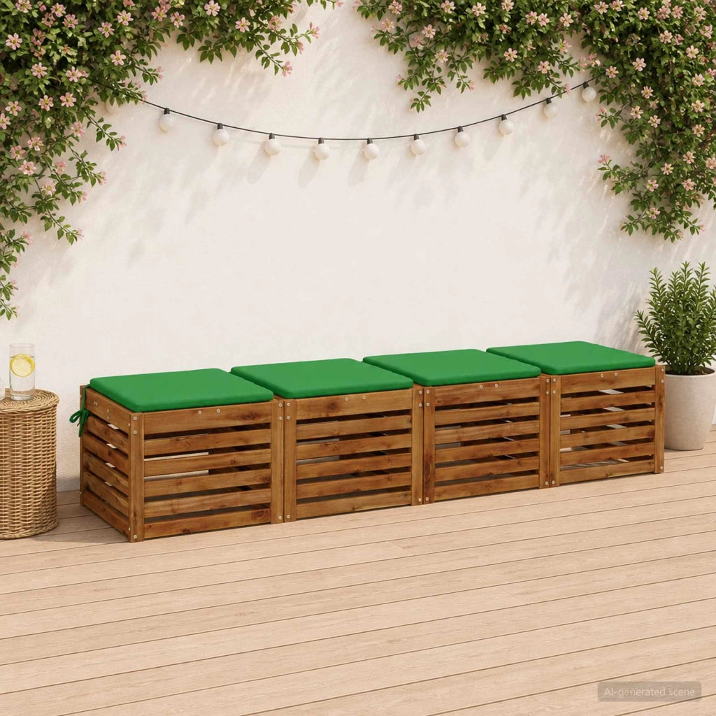 Cuscini per Sedia in 4 Pezzi SOEST 4 pz 100% Poliestere Verde 944518