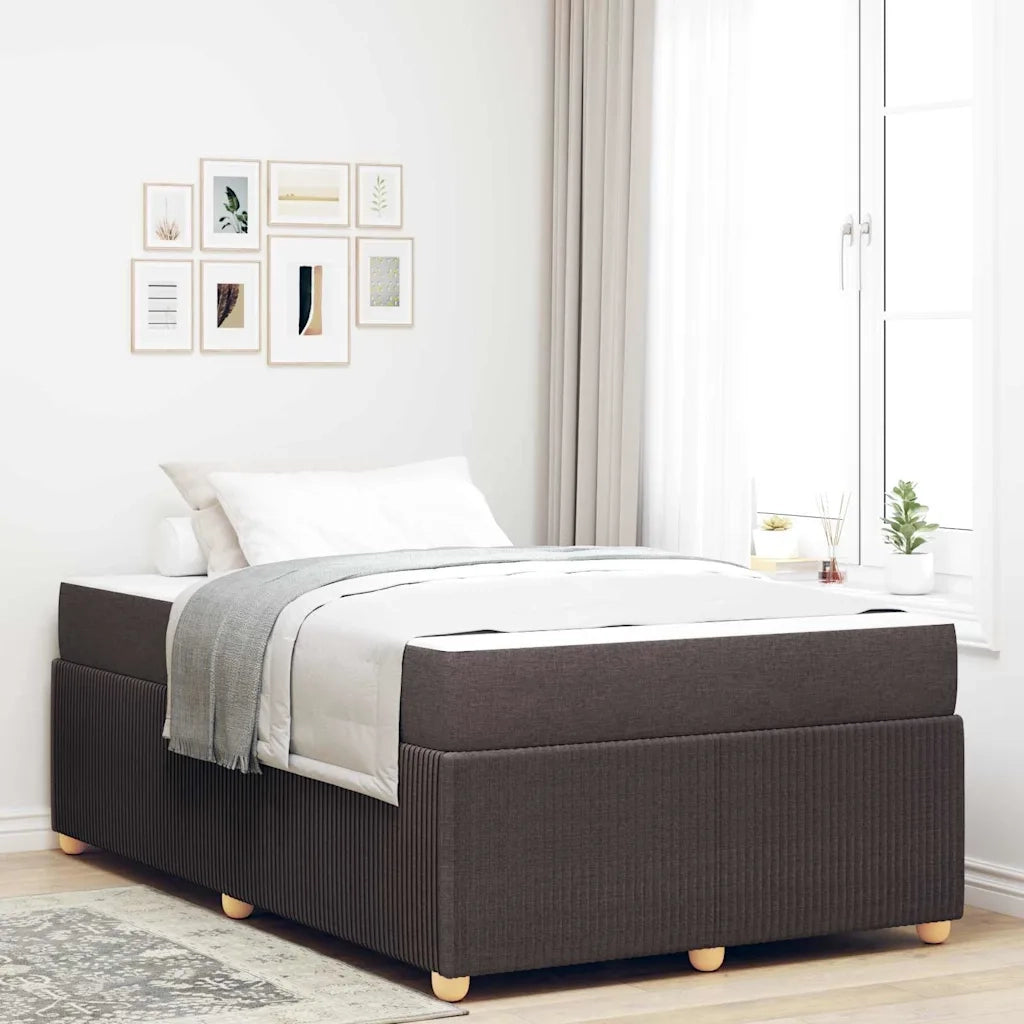 Struttura del letto Marrone Scuro 120 x 200 cm Tessuto