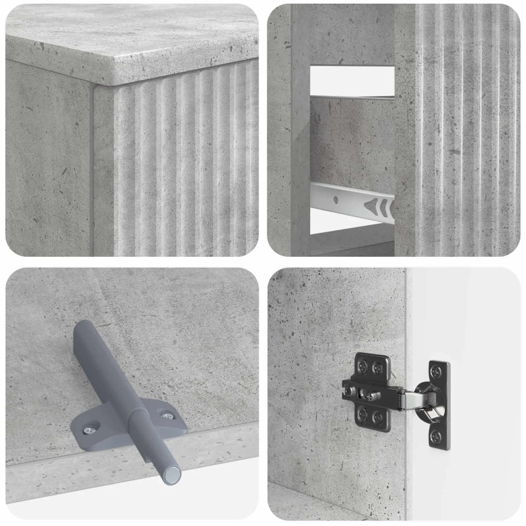 Set di armadietti da bagno in 3 pezzi ARNHEM Grigio Cemento 3417768