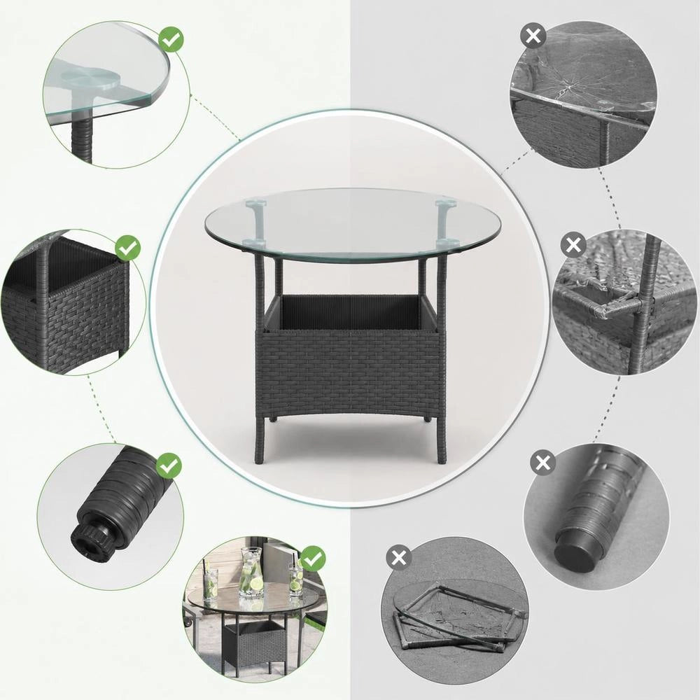 Tabletop Made Of Tempered Glass, Round, 500 Mm