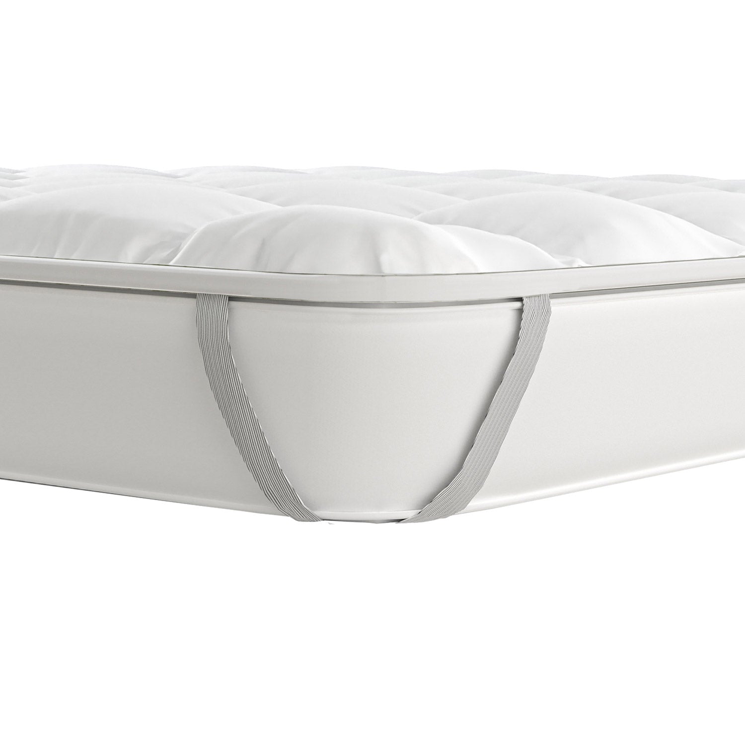 Topper Singolo Trapuntato 300 gr/mq con Elastici Basic Bianco