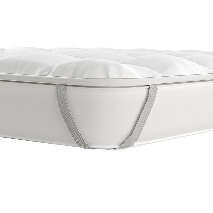 Topper Matrimoniale Trapuntato 300 gr/mq con Elastici Basic Bianco