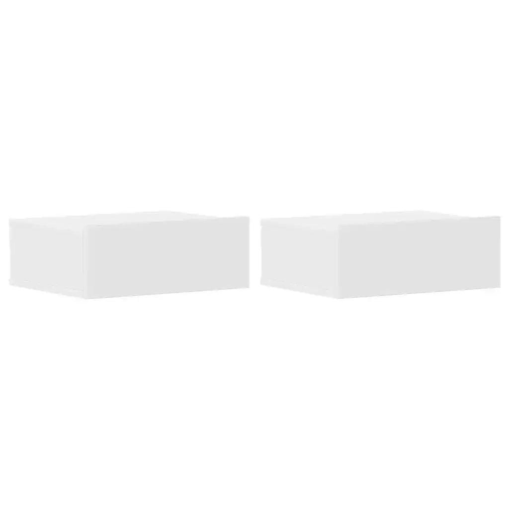 Comodini Pensili 2 pz Bianco 40x30x15 cm in Truciolato cod mxl 54485