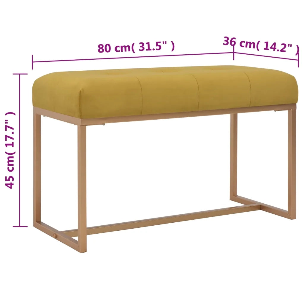 Panca-Sgabello 80 cm in Velluto Senape