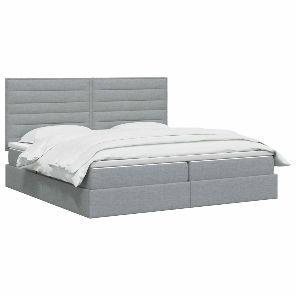 Letto con contenitore e materasso Grigio Chiaro 200 x 200 cm 3459462