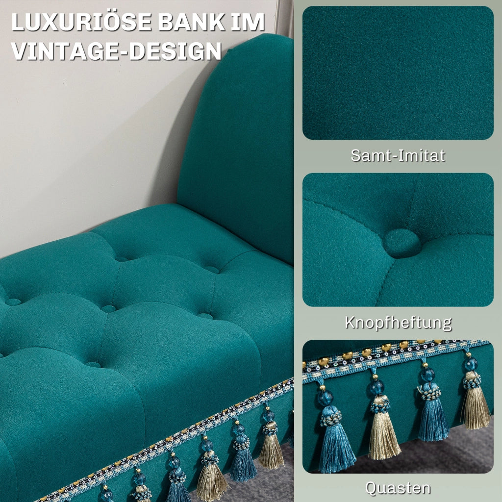 Divanetto imbottito ¨C zephmum ¨C Verde, 117x40x58 cm
