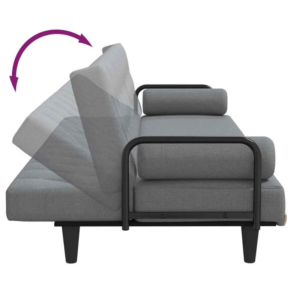 Divano letto | Sof¨¤ letto | Letto singolo con Braccioli Grigio Chiaro in Tessuto