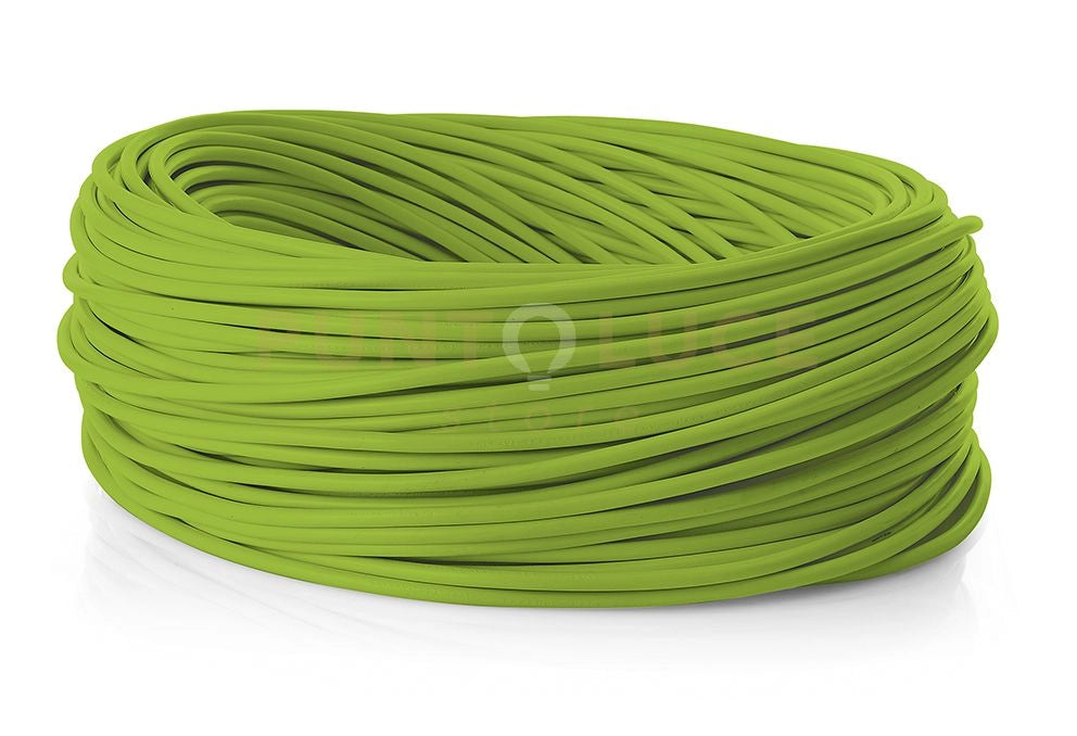 Rolla 50 mt cavo elettrico 2x0,75 mm rivestito in tessuto verde