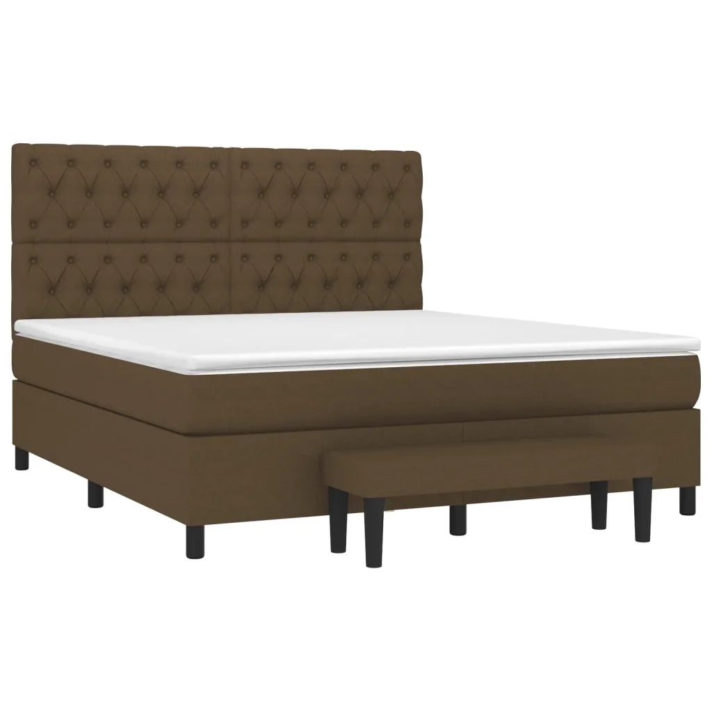 Giroletto a Molle con Materasso Marrone Scuro 160x200cm Tessuto cod mxl 49344
