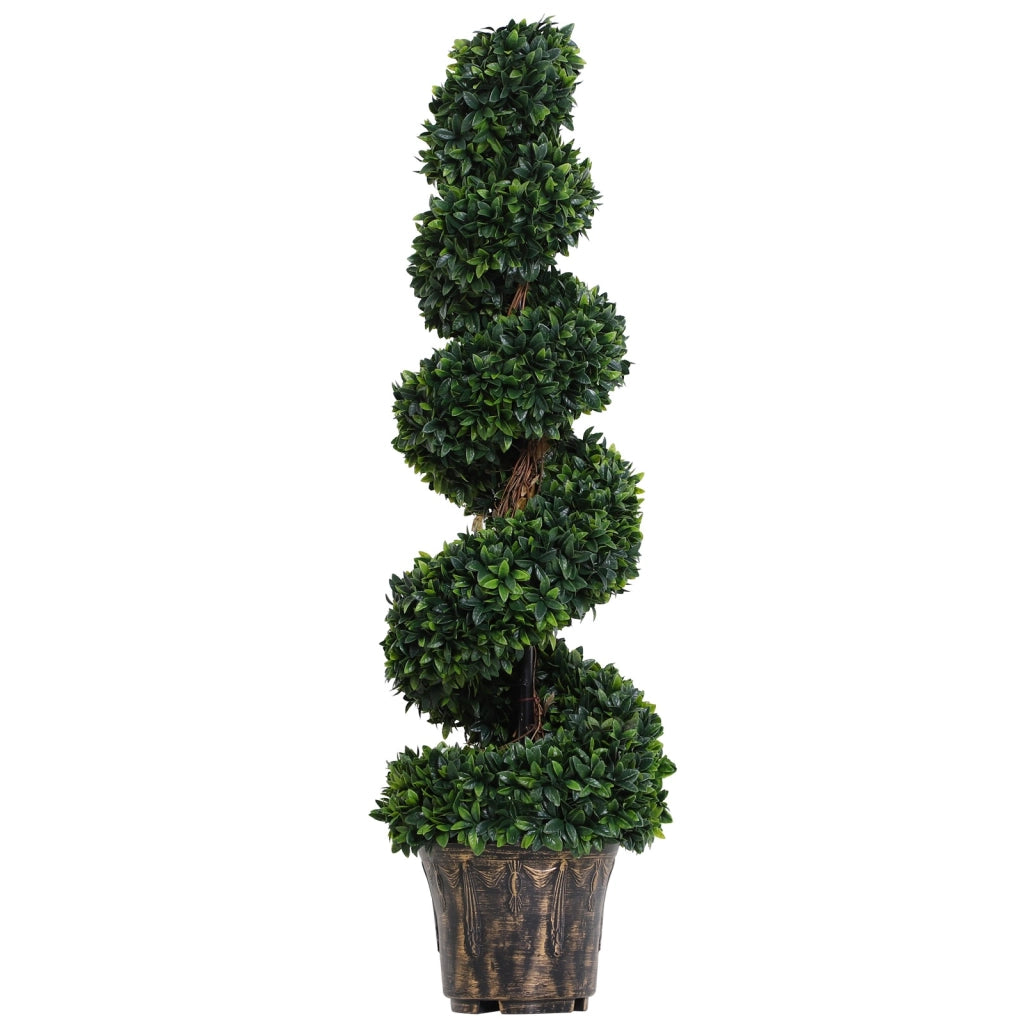 EasyComfort Piante Finte da Interno di Bosso a Spirale 120cm, Pianta Artificiale da Interno ed Esterni con Vaso Incluso, Pianta Finta per Decorazione Casa, Ufficio, Soggiorno, Giardino, Verde