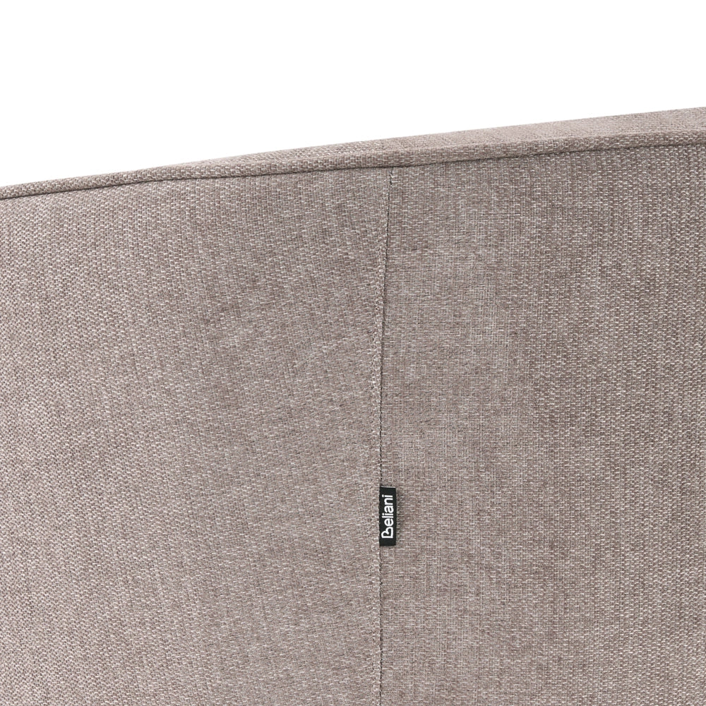Divano in tessuto marrone Glamour curvo in stile retrò a 2 posti con gambe metalliche nere