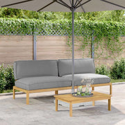 Set di divani con cuscino 2 pcs Grigio Legno di Acacia Massello