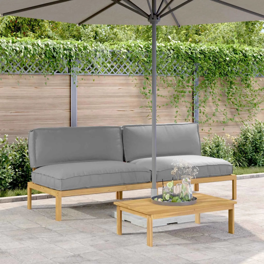Set di divani con cuscino 2 pcs Grigio Legno di Acacia Massello
