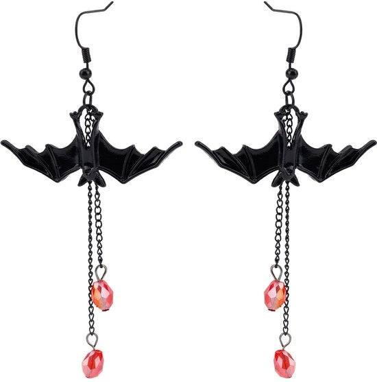 Orecchini Vampiro - Accessori di Costume - Orecchini Gotici - Decorazioni per Halloween - Accessori di Cosplay - Catenelle Nere/Rosse - Filigrana/Zincatura 9,5x4,8 cm - Accessori Vampiro