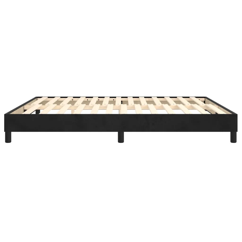 Struttura Letto a Rete a Molle-Giroletto Nero 160x200 cm in Velluto 655279