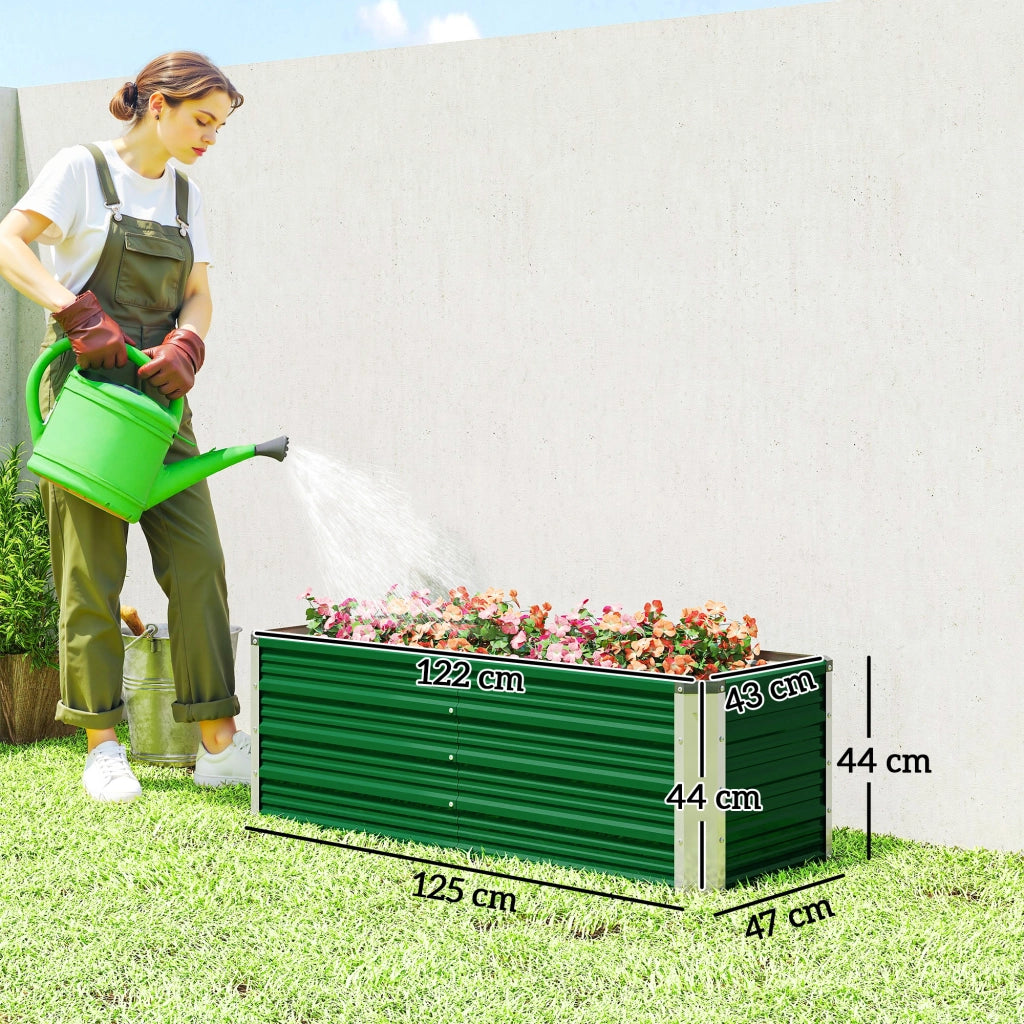 Fioriera da Giardino in Acciaio ¨C zephmum ¨C Verde 125x47x44 cm