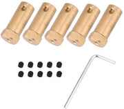 Connettore a 30 mm a 5 pezzi in ottone - accessori di connessione motore - chiave a ingranaggi - viti - duraturo - accessori di connessione motore