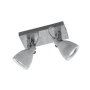 Spot soffitto 2 luci CONCRETE cemento grigio Trio GU10