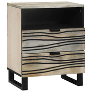 vidaXL Armadio da Notte con cassetto Bianco e nero 50 x 33 x 60 cm