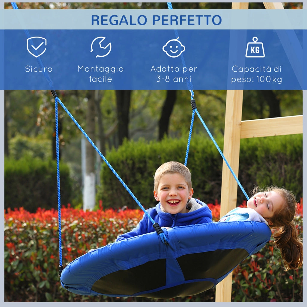 EasyComfort Altalena da Giardino per Bambini tra 3 e 8 anni, Altalena per Bambini da Interno ed Esterno 100x180 cm, Carico Massimo 100kg