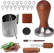 Kit di accessori per caffè espresso con stampa 51mm, accessori per barista in acciaio inossidabile, kit di attrezzi con WDT attrezzi