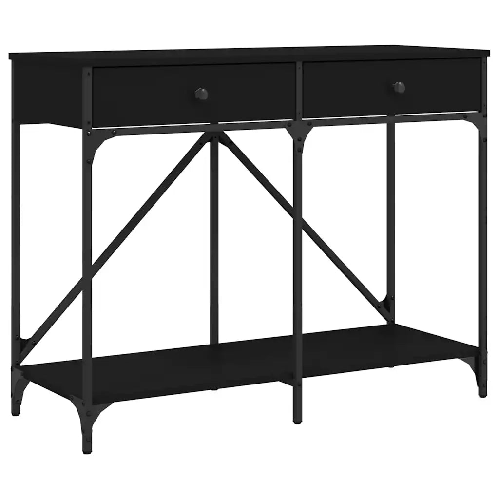 Tavolino Consolle | Tavolo d'Ingresso Nero 100x39x78,5 cm in Legno Multistrato