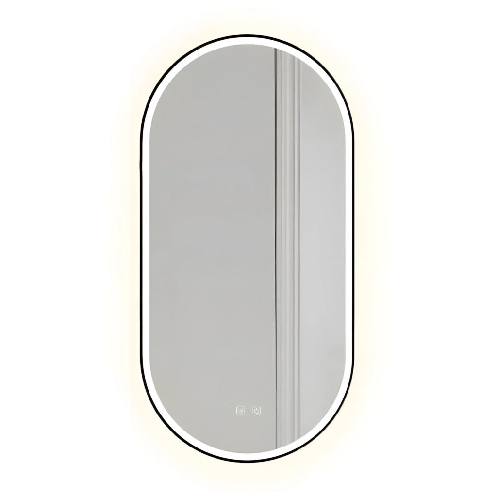 Specchio Led Ovl 50x100cm Black