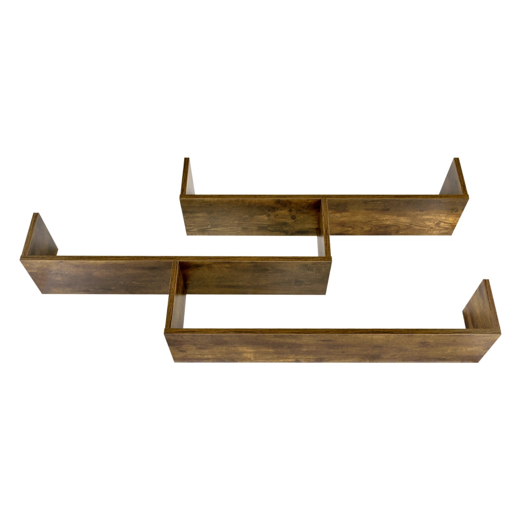 Mensola da Parete Grimstad con 3 Ripiani 119x18x55 cm - Effetto Legno Scuro [en.casa]