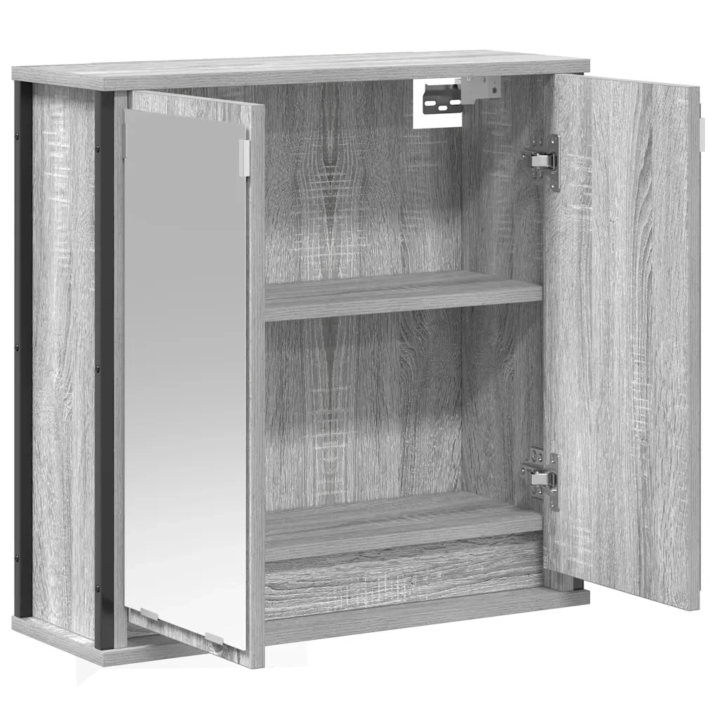 Pensile da Bagno con Specchio Grigio Sonoma 60x21x60 cm 861900