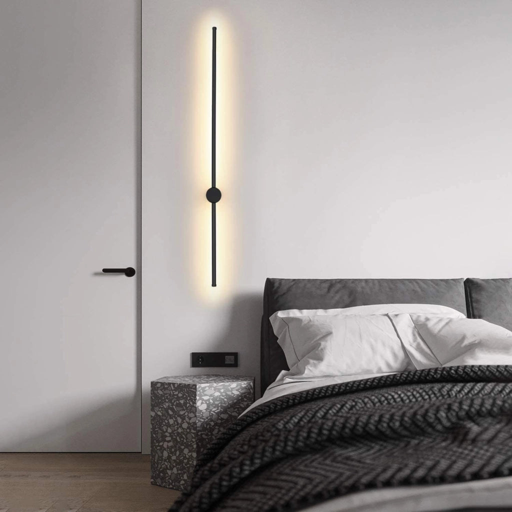 ZMH Applique da parete a LED per interni nera moderna 100cm girevole per scale