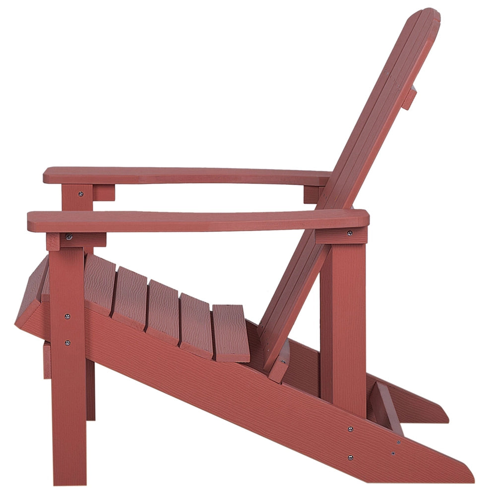 Sedia da giardino in plastica rossa in legno resistente agli agenti atmosferici in stile moderno