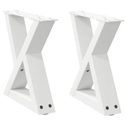 Gambe per tavolino 2 pz-Set di 2 Gamba per Tavolo Bianche 30x(30-31,3) cm Acciaio