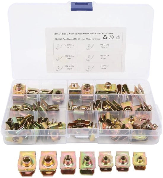 Kit di viti autoelastiche 60 pezzi - Alta elasticità - Resistente all'ossidazione - M4/M5/M6/M8 - Auto/Moto - Alta resistenza - Viti autoelastiche