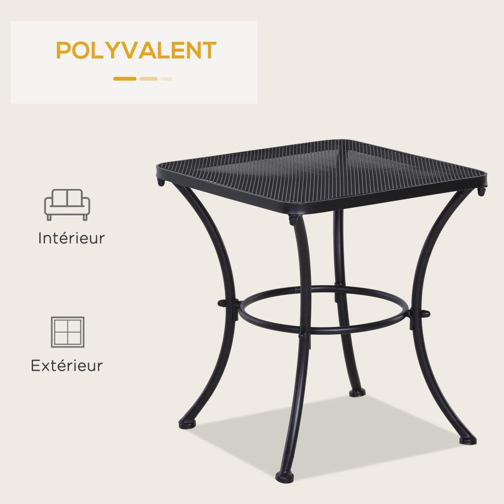 Tavolino da giardino ¨C zephmum ¨C quadrato, metallo, nero, 45x45x50 cm
