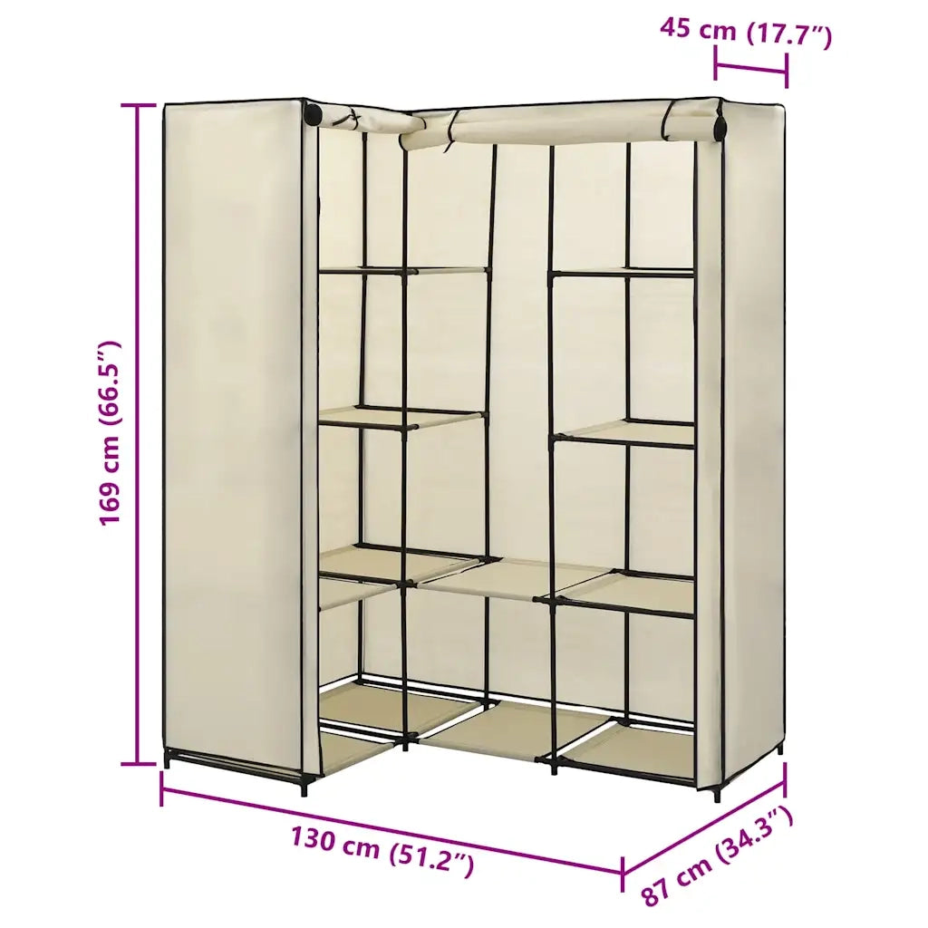 Armadio Angolare Crema 130x87x169 cm CFW2979823