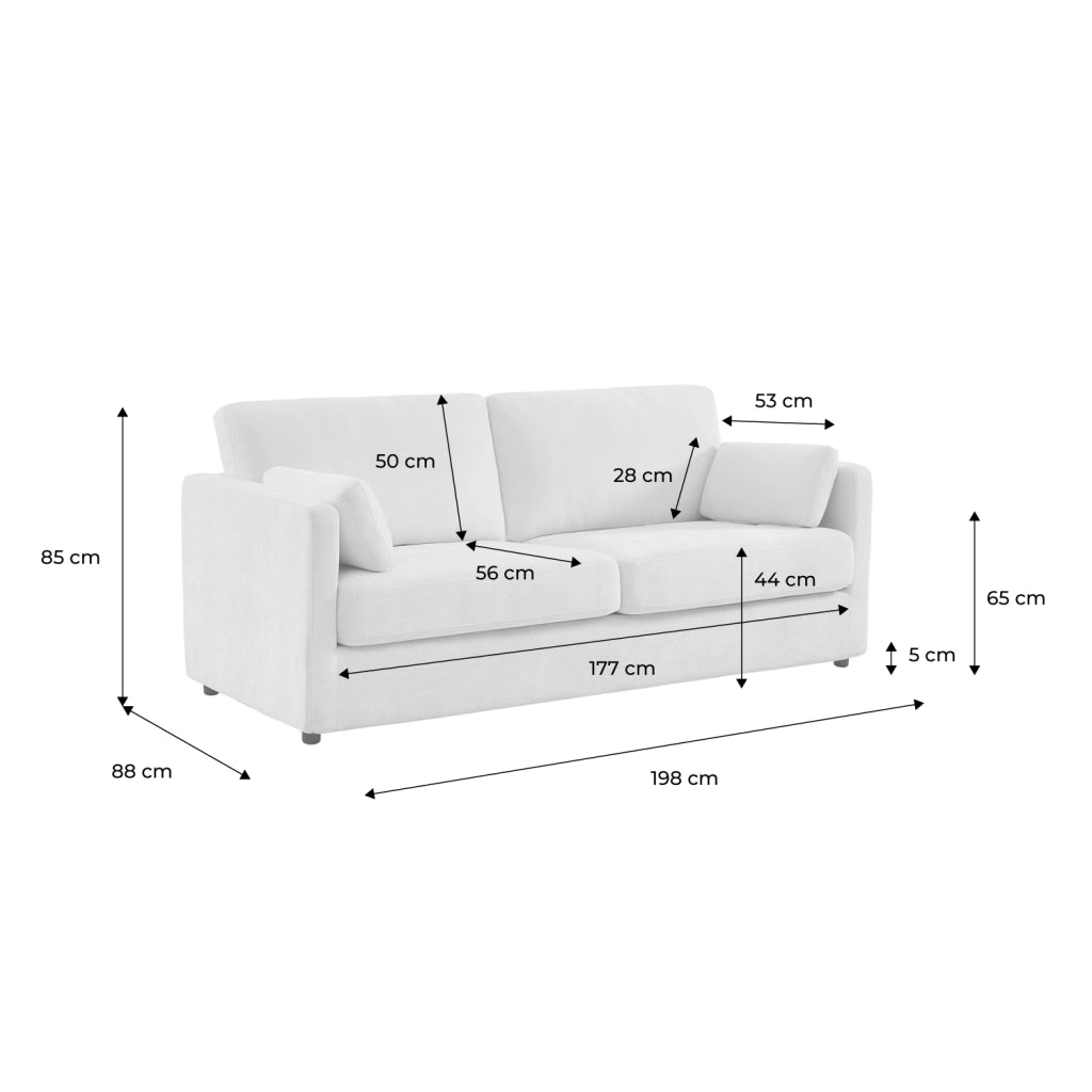 Copertura in tessuto per divano letto, 3 posti, beige