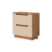Vicco Mobile sottolavabo per bagno Rovere/cashmere a righe 59.8 x 62.5 cm con 2 cassetti