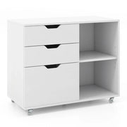 Mobiletto portadocumenti a 3 cassetti con supporto per stampante mobile 81 x 40 x 665 cm spazio di archiviazione ottimizzato design moderno legno ingegnerizzato bianco 20_0011445