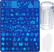 Set di stampi per unghie - Decorazione per unghie - Creare unghie belle - Stampi in acciaio inossidabile e silicone - 12 x 6 cm