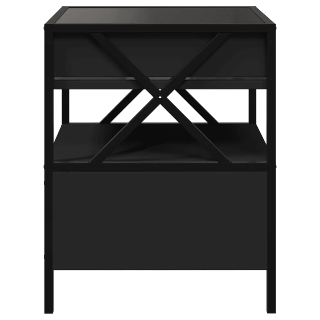 vidaXL Tavolino da Salotto con LED Infinity Nero 40x40x51 cm