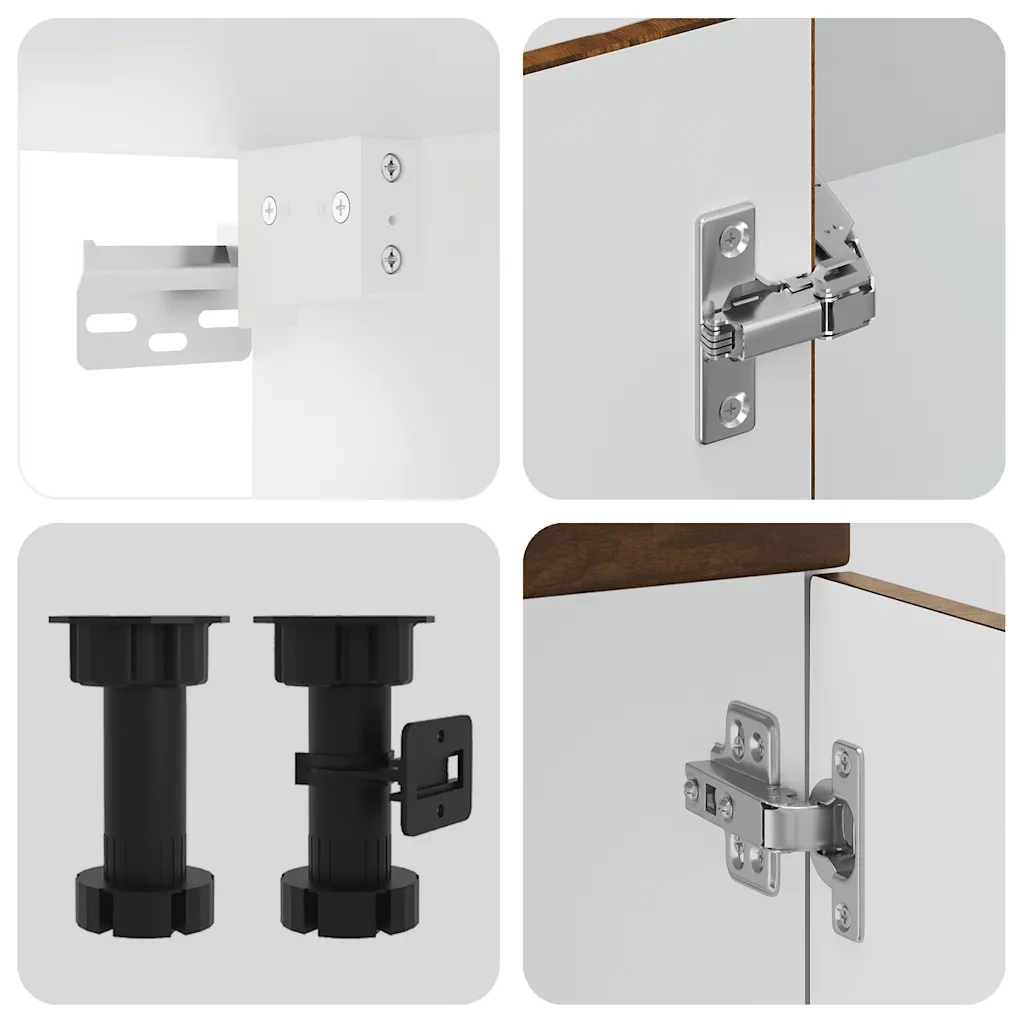 Set Mobili da Cucina 7 pz Kalmar Rovere Fumo Legno Multistrato
