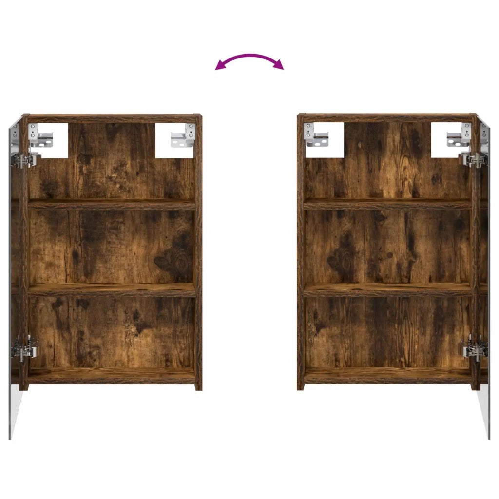 Mobiletto per specchio da bagno Rovere fumé 40 x 10,5 x 60,5 cm