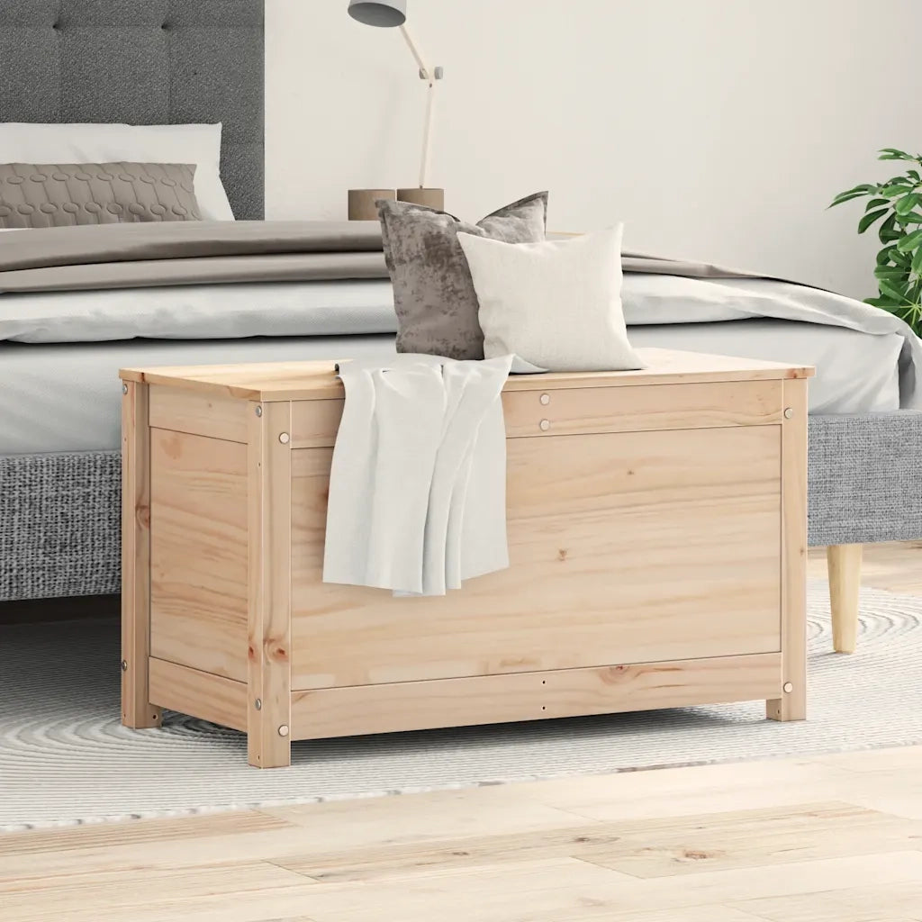 Contenitore Portaoggetti 80x40x45,5cm Legno Massello Pino 823534