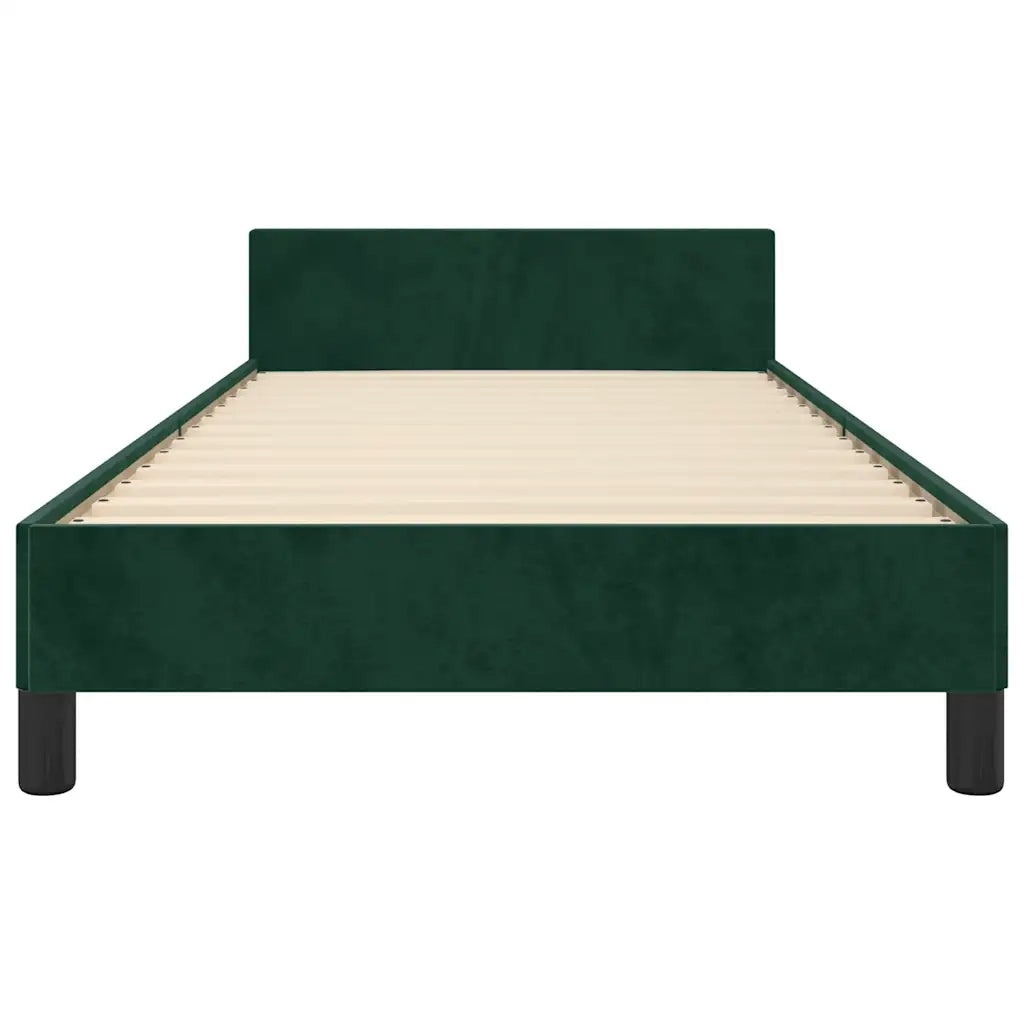 Giroletto con Testiera Verde Scuro 80x200 cm in Velluto