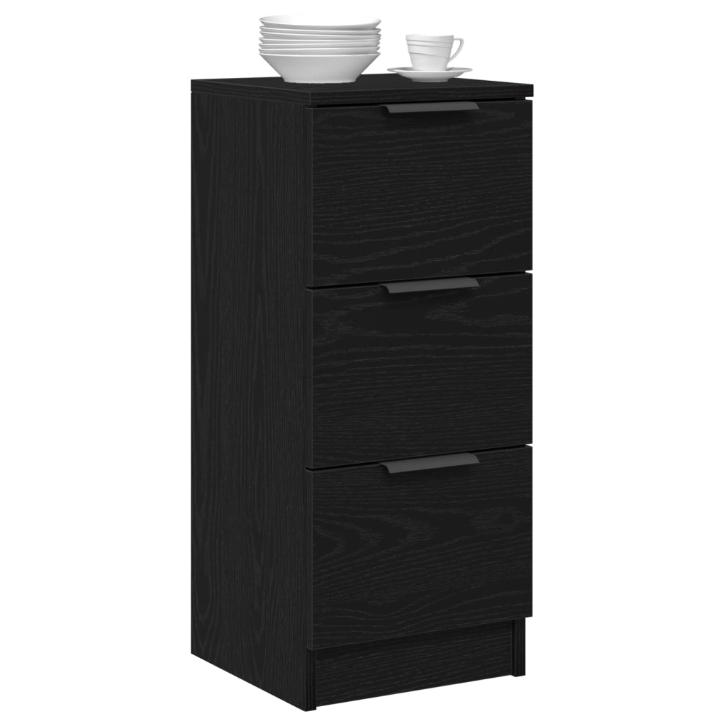 Madie 2 pezzi Nero Rovere 30x30x70 cm Legno ingegnerizzato