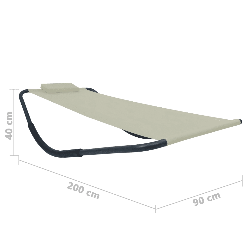 Lettino da Giardino Crema 200x90 cm in Acciaio cod mxl 54945