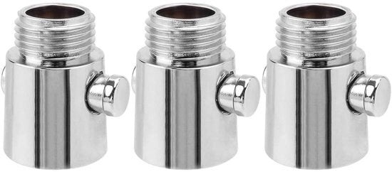 Regolatore di Flusso per Doccia 3 Pezzi - Ventile di Regolazione del Flusso di Doccia - Adattatore per Tubo del Doccia - Risparmio d'Acqua - Finitura in Acciaio Inox - Dimensione di Connettore G1/2" - Regolatore di Flusso d'Acqua