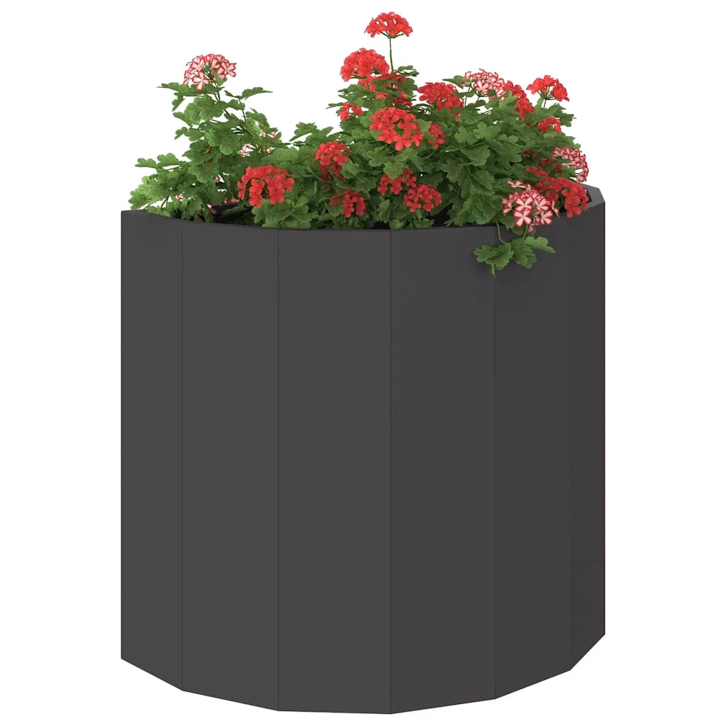 Fioriera-Vaso da Esterno-Contenitore per Piante Nero 60 x 30 x 50 cm Acciaio
