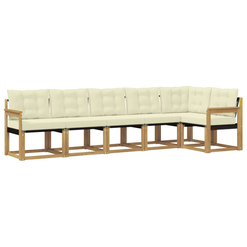 Set di divani da esterno 6 pz Bianco e Crema 3389516