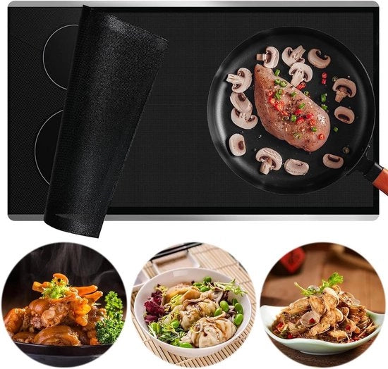 Mat multifunzionale in silicone antiscivolo con rete in mesh nero, adattabile per 61 x 53 cm